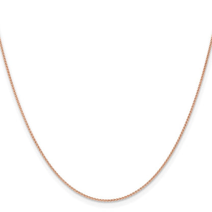 14K Rose Gold 24 inch 1mm Solid Polished Spiga Chain Necklace