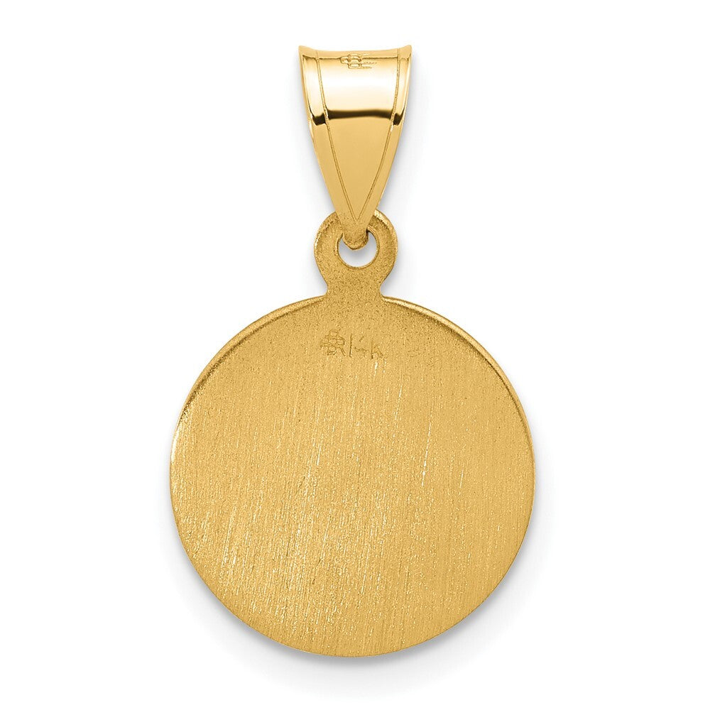 14k Yellow Gold Polished and Satin St. Anthony Medal Pendant for Women