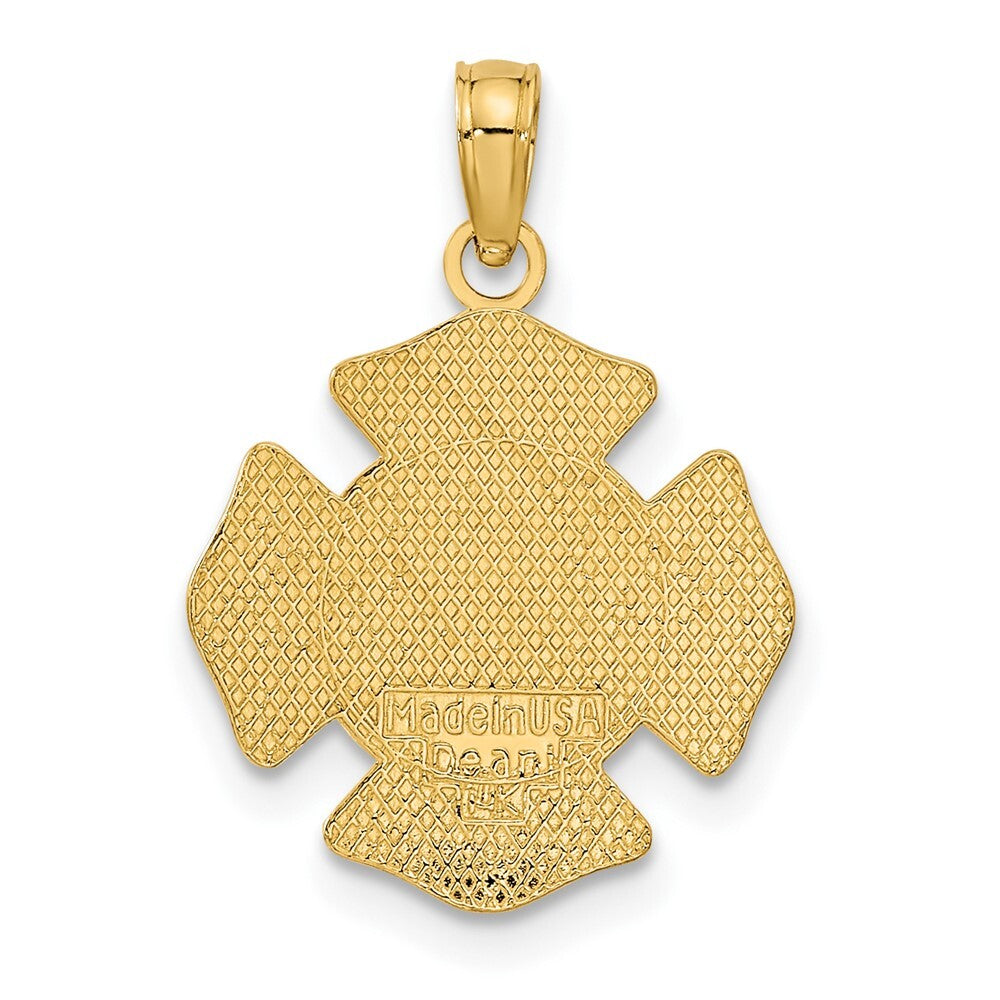 14k Yellow Gold Small St. Florian Badge Pendant for Women