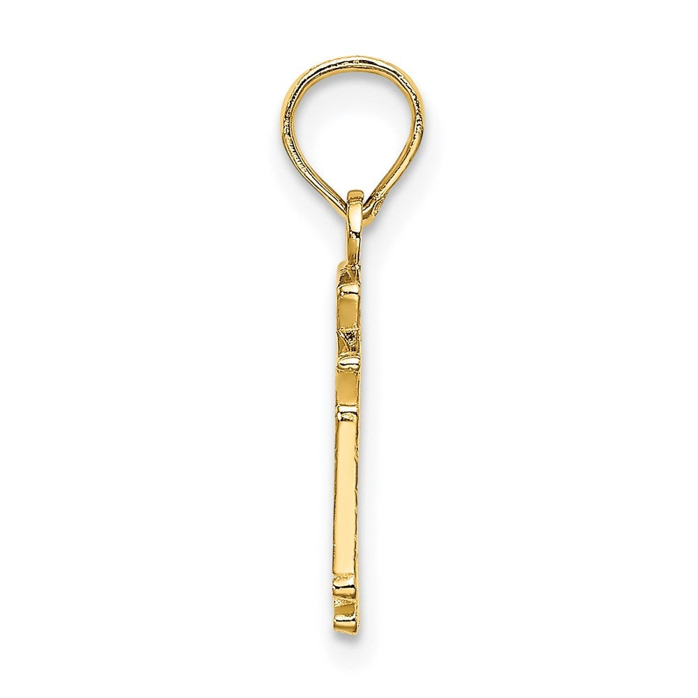 14k Yellow Gold Polished SF Cable Car Charm