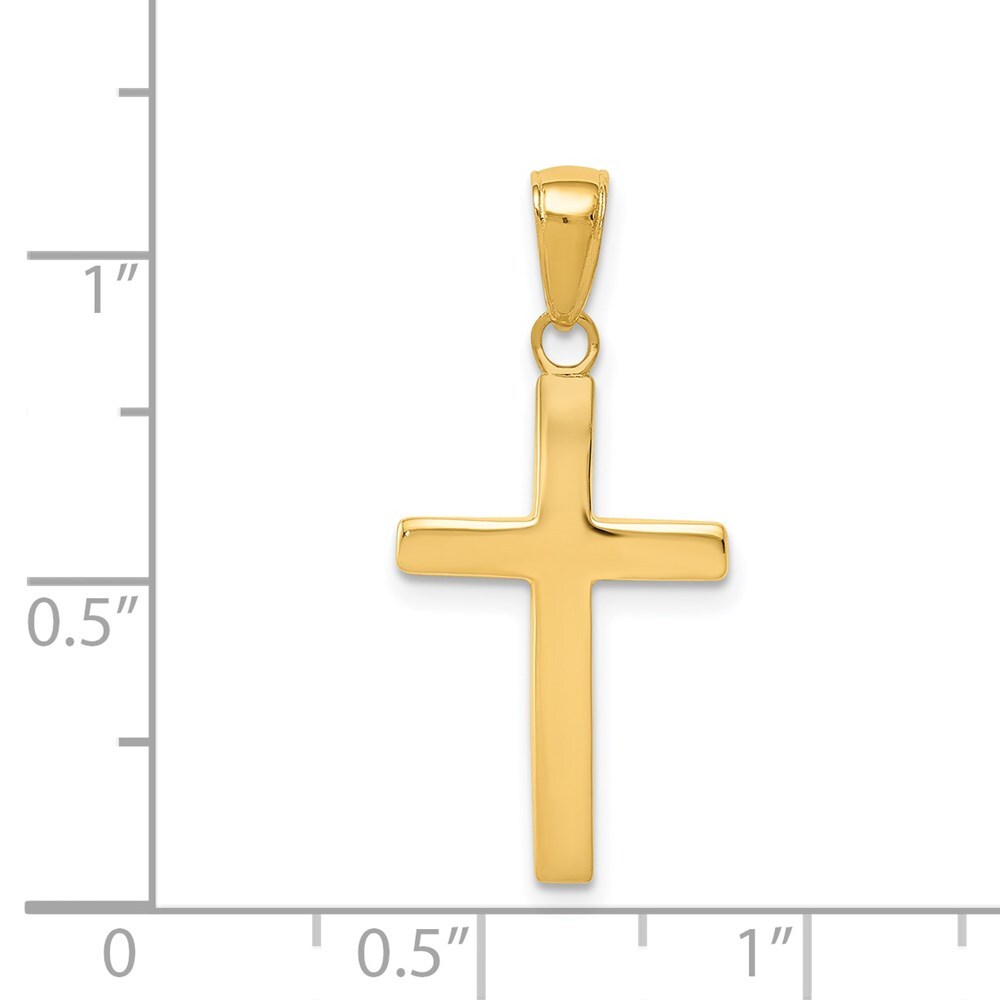 14k Yellow Gold Polished Cross Charm