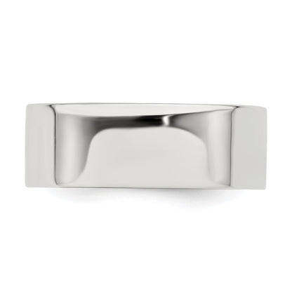 Sterling Silver Rhodium-plated 7mm Flat Band Ring