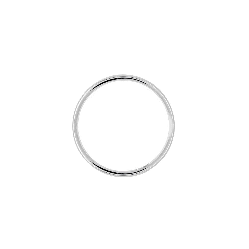 14k White Gold 2.5mm Lightweight Half Round Wedding Band Ring Size 6.5