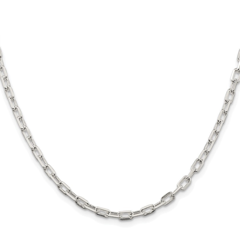 Sterling Silver Rhodium-plated 3.75mm Diamond-cut Long Link Cable Chain Necklace