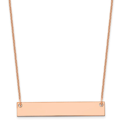 14k Rose Gold Medium Blank Bar Necklace
