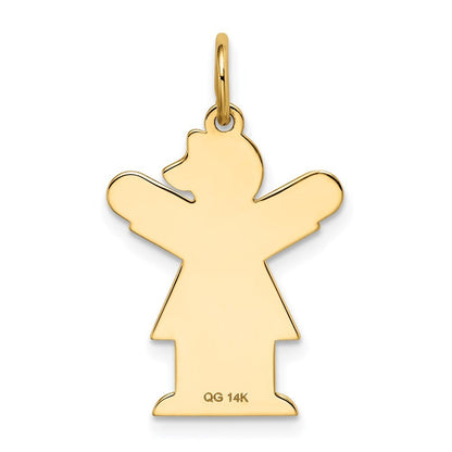 14k Yellow Gold Kid Charm Pendant for Women