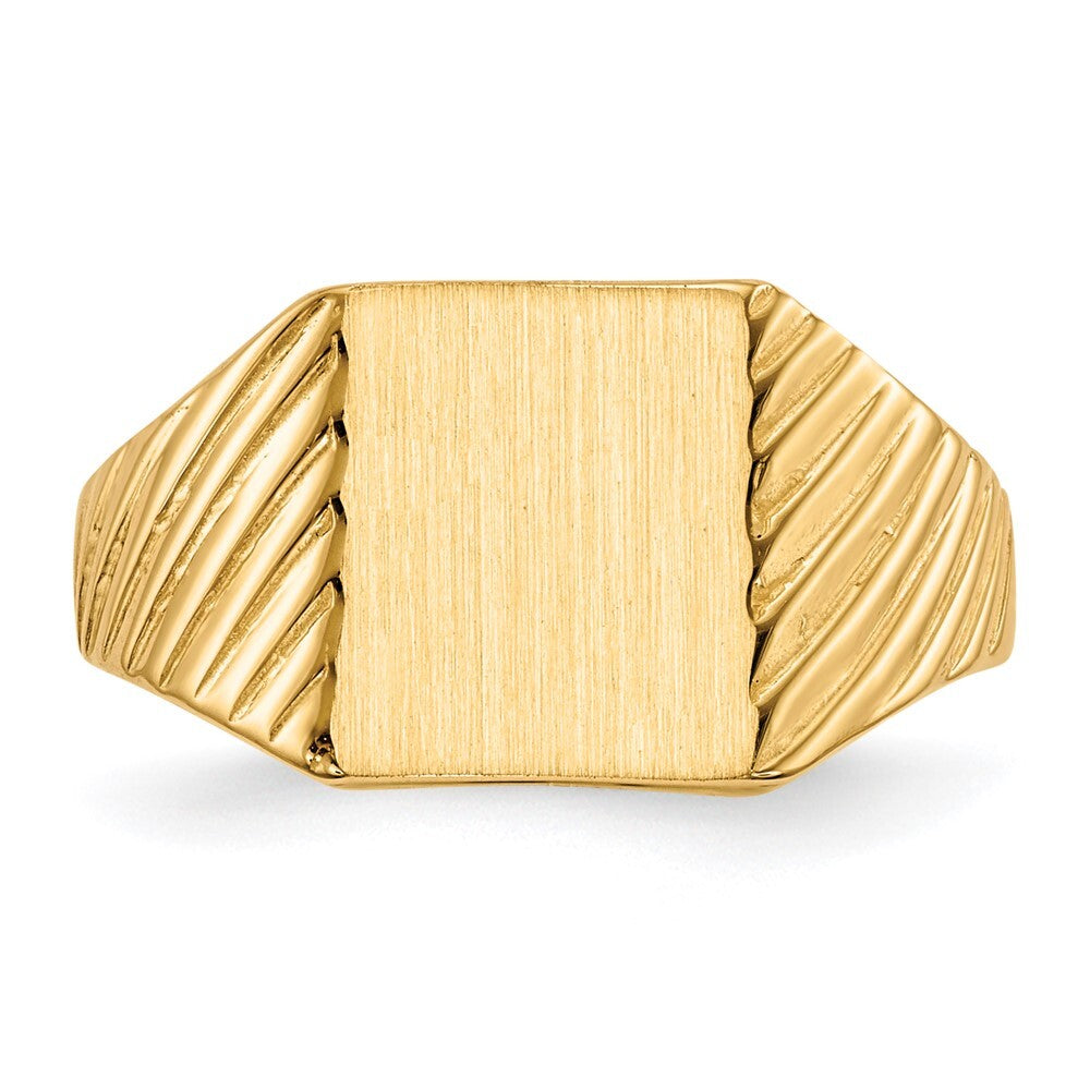 14K Yellow Gold 9.5x8.0mm Open Back Signet Ring