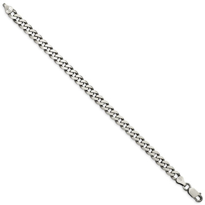 Sterling Silver Antiqued 6.5mm Curb Chain Bracelet