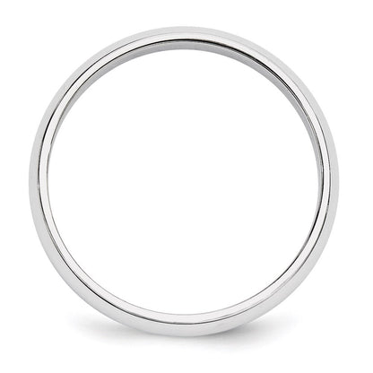 14k White Gold 5mm Half-Round Wedding Band Size 6