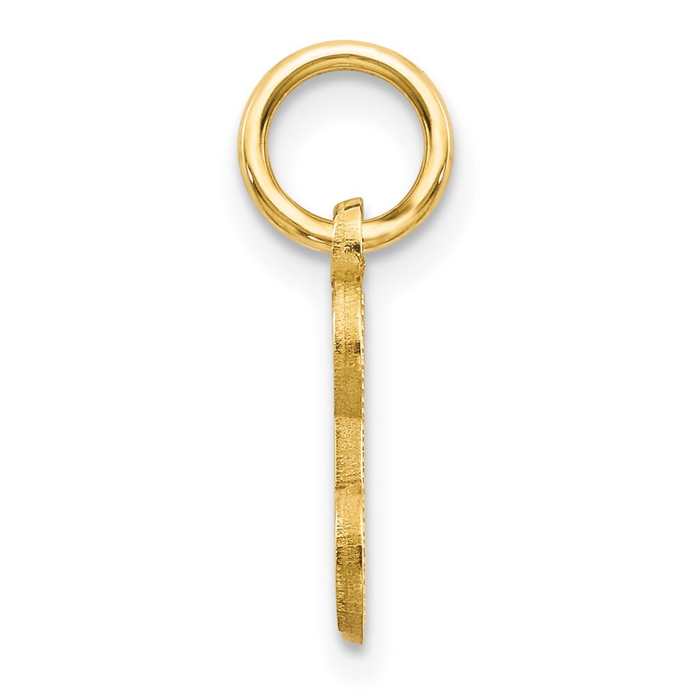 14k Yellow Gold Letter E Initial Charm Pendant for Women