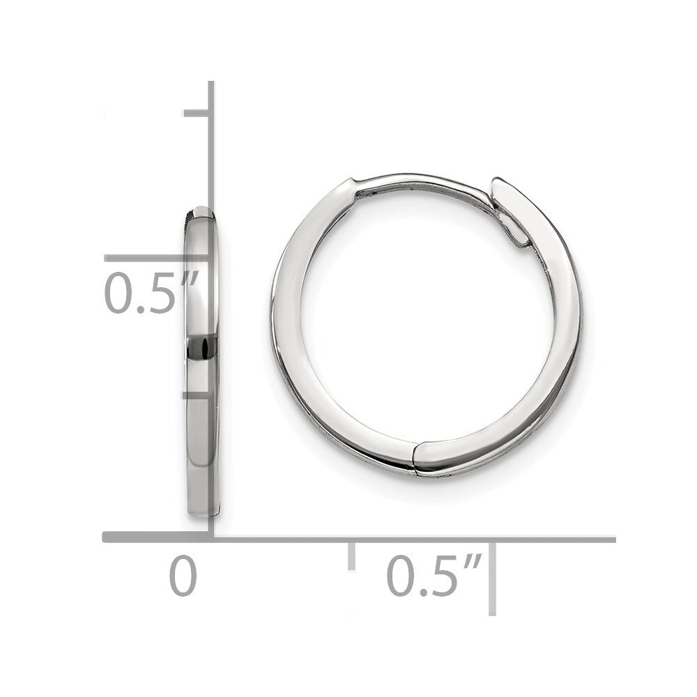 14k White Gold Round Hinged Stud Earrings Gift for Women