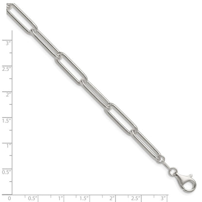 Sterling Silver Polished 6.5mm Paperclip Chain Bracelet