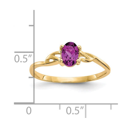 14K Yellow Gold Rhodolite Garnet Birthstone Ring