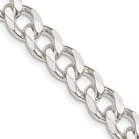 Sterling Silver 8.3mm Curb Chain Necklace