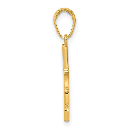 14k Yellow Gold Polished Cross Pendant for Women