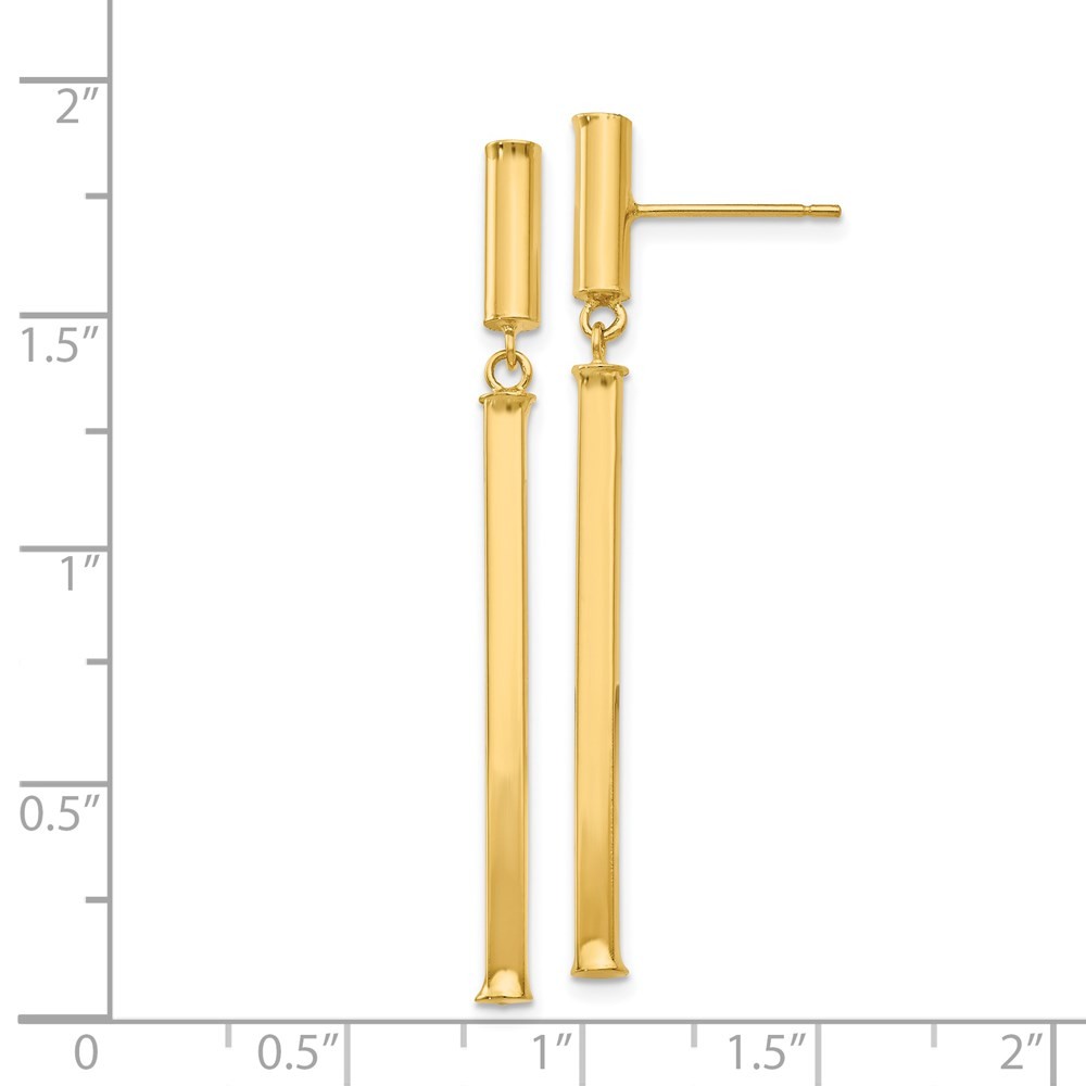 14k Yellow Gold Fancy Squared Dangle Earrings