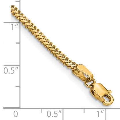 14k Yellow Gold 7 inch 1.4mm Franco Bracelet