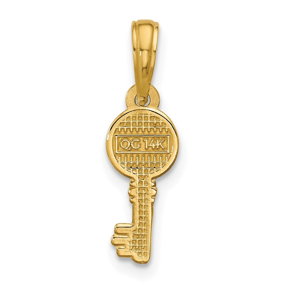 14k Yellow Gold Polished Heart Key Pendant for Women