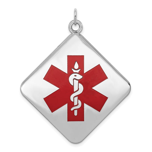 Sterling Silver Rhodium-plated Medical Jewelry Pendant
