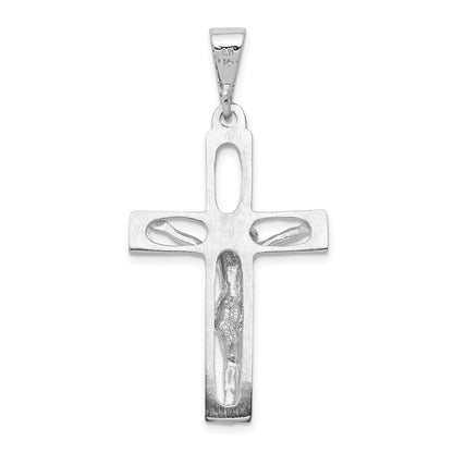 14k White Gold Crucifix Pendant for Women