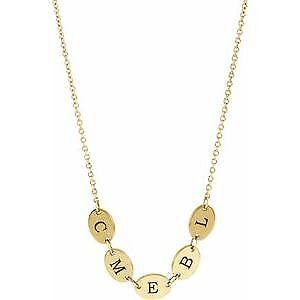 14k Yellow Gold 5-Disc Engravable Family Disc 18" Necklace Gift for Women