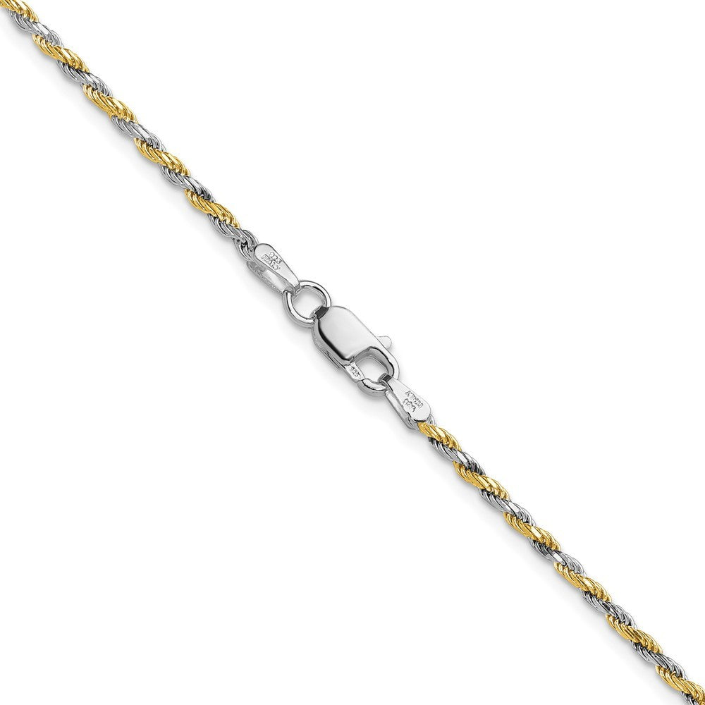 Sterling Silver And Vermeil 1.85mm Diamond-cut Rope Chain Necklace