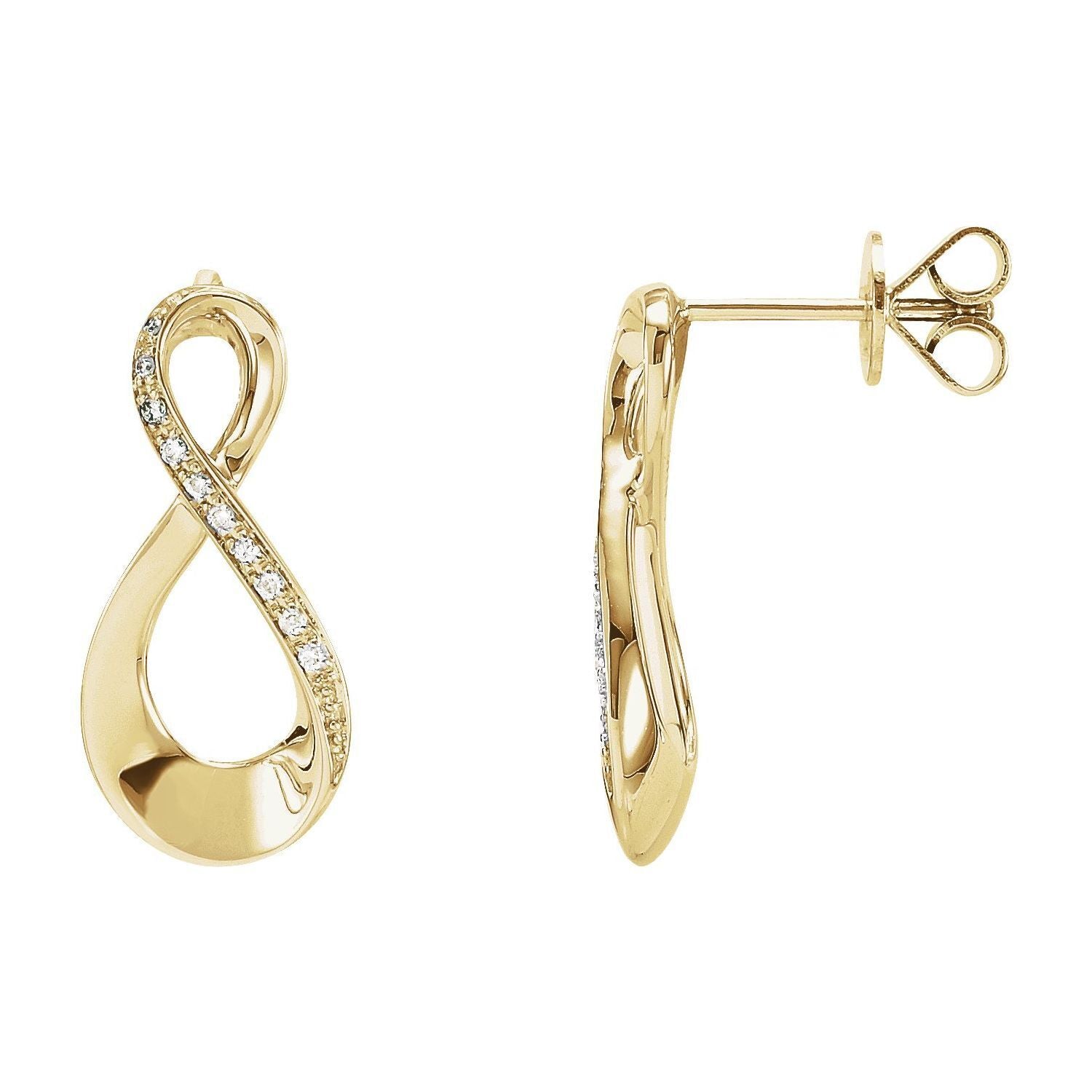 14k Yellow Gold .08 CTW Natural Diamond Infinity-Inspired Stud Earrings