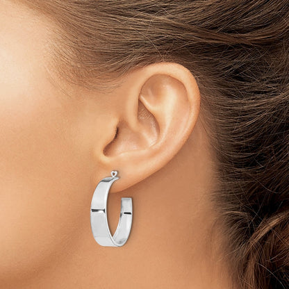 14k White Gold Polished Hoop Earring Jackets