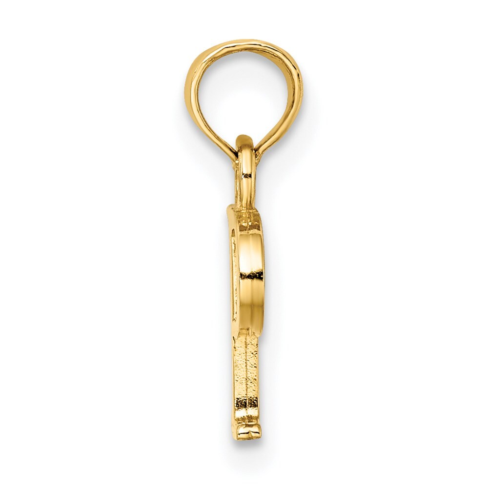 14k Yellow Gold Polished Block Letter P Initial Pendant for Women