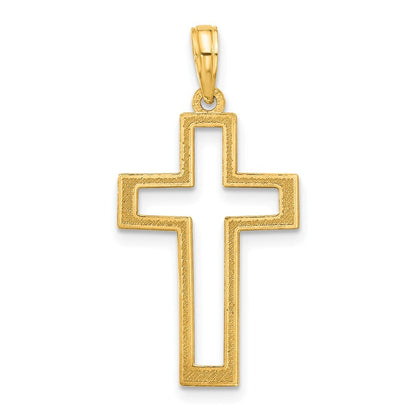 14k Yellow Gold Polished Cross Pendant