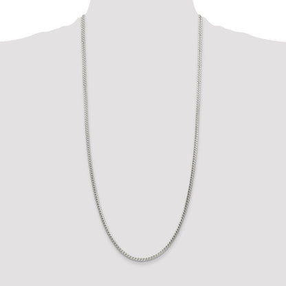 Sterling Silver 3.1mm Diamond-cut Square Franco Chain