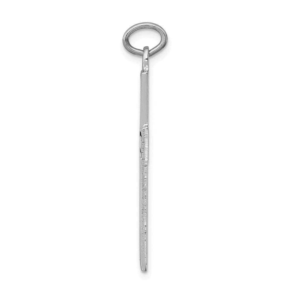 Sterling Silver Rhodium-plated Enameled Latin Cross Charm