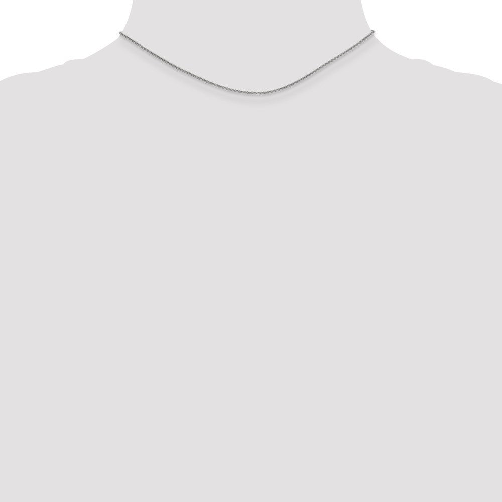 14K White Gold 14" 1.4mm Round Open Link Cable Chain Necklace