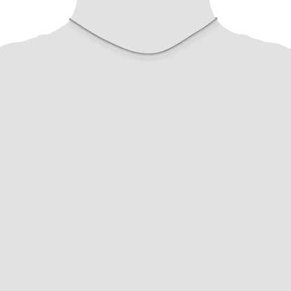 14K White Gold 14" 1.4mm Round Open Link Cable Chain Necklace
