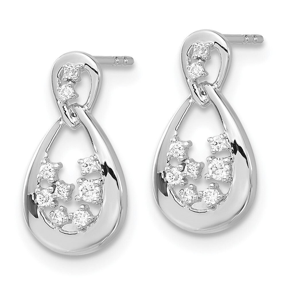 14k White Gold Diamond Drop & Dangle Earrings