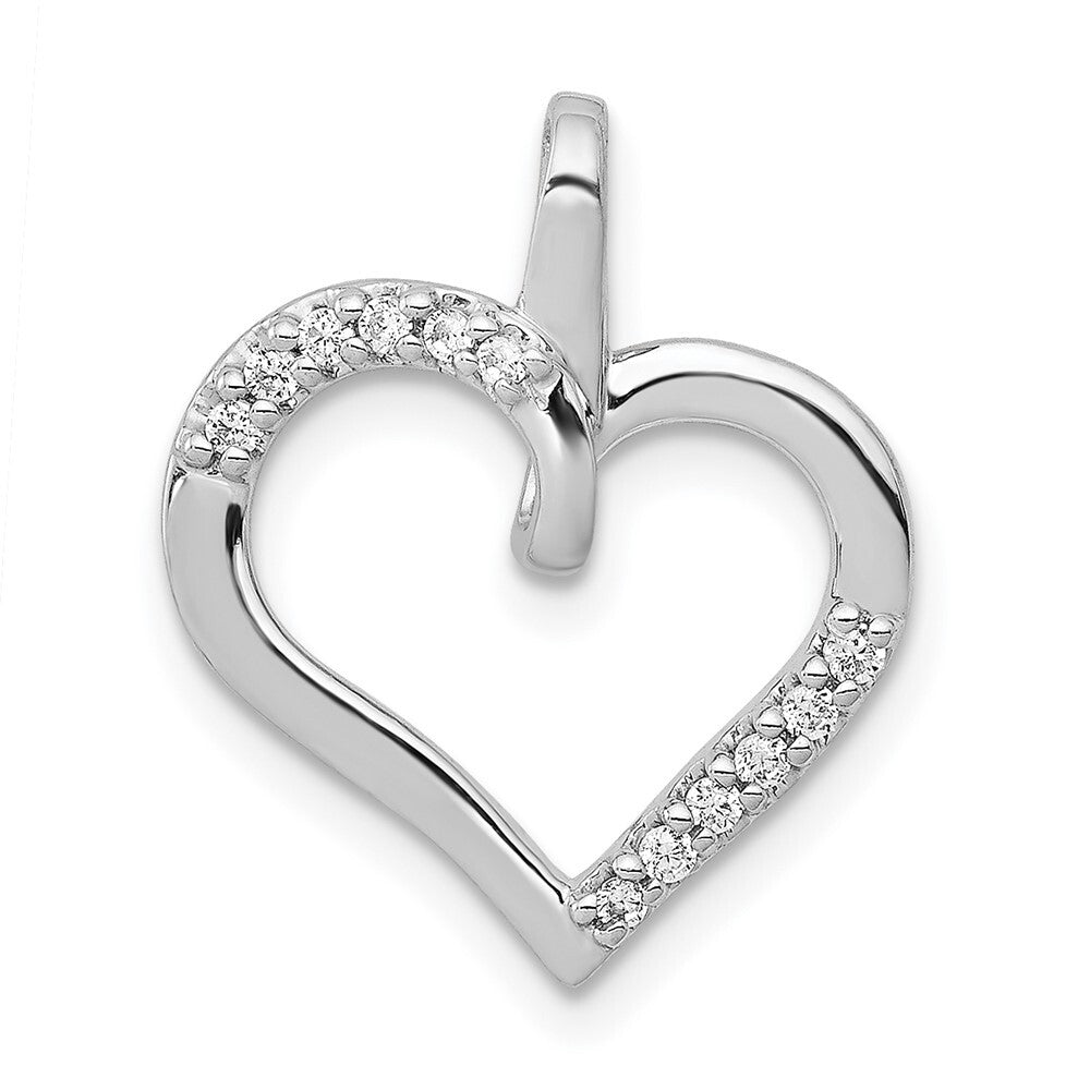 14k White Gold 1/10ct. Diamond Heart Pendant for Women