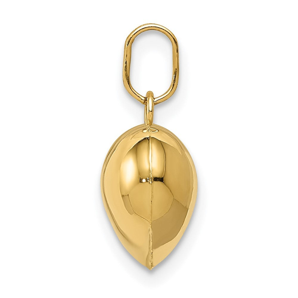 14k Yellow Gold Polished 3-D Puffed Heart Pendant