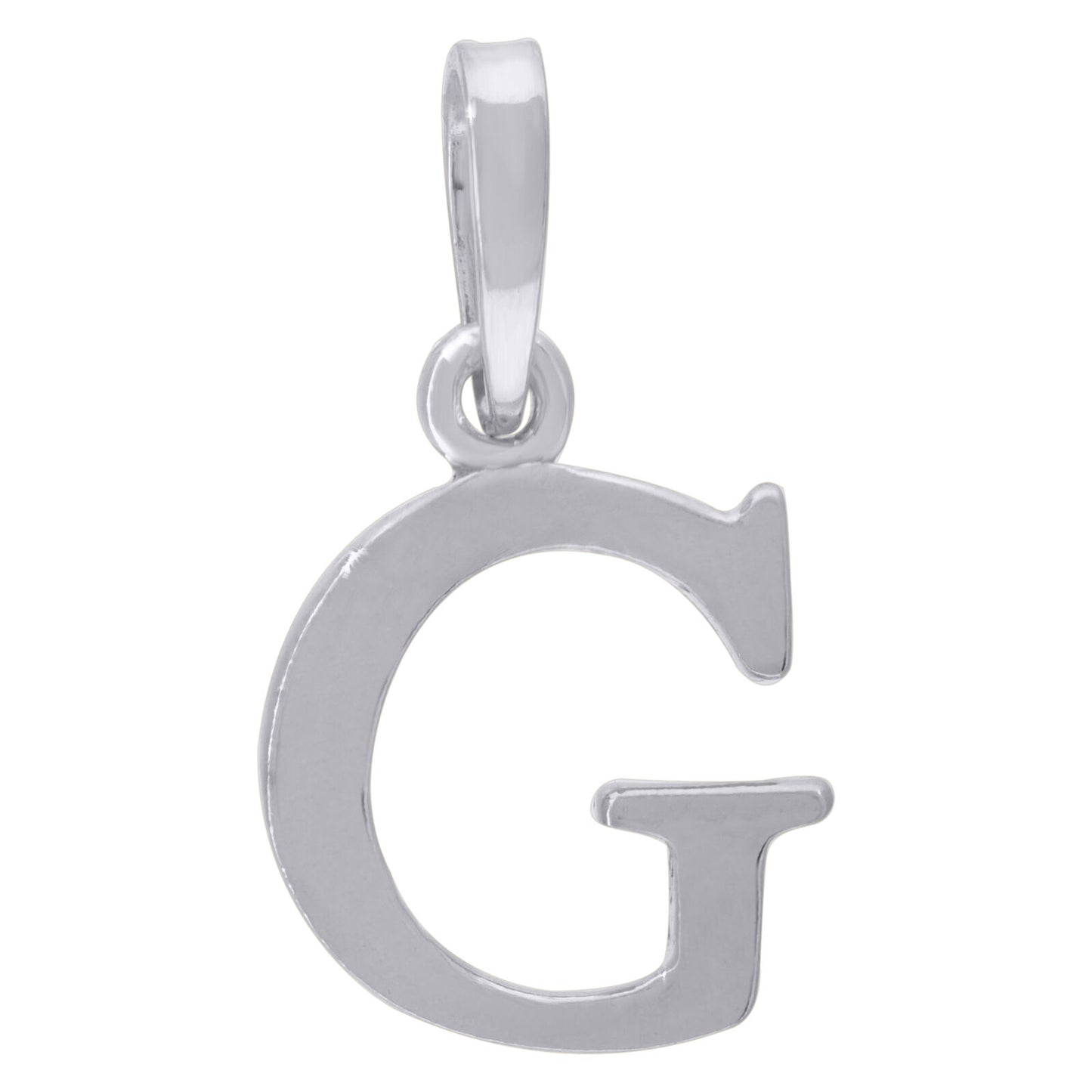 925 Sterling Silver Plain Initial Alphabet G Charm Pendant