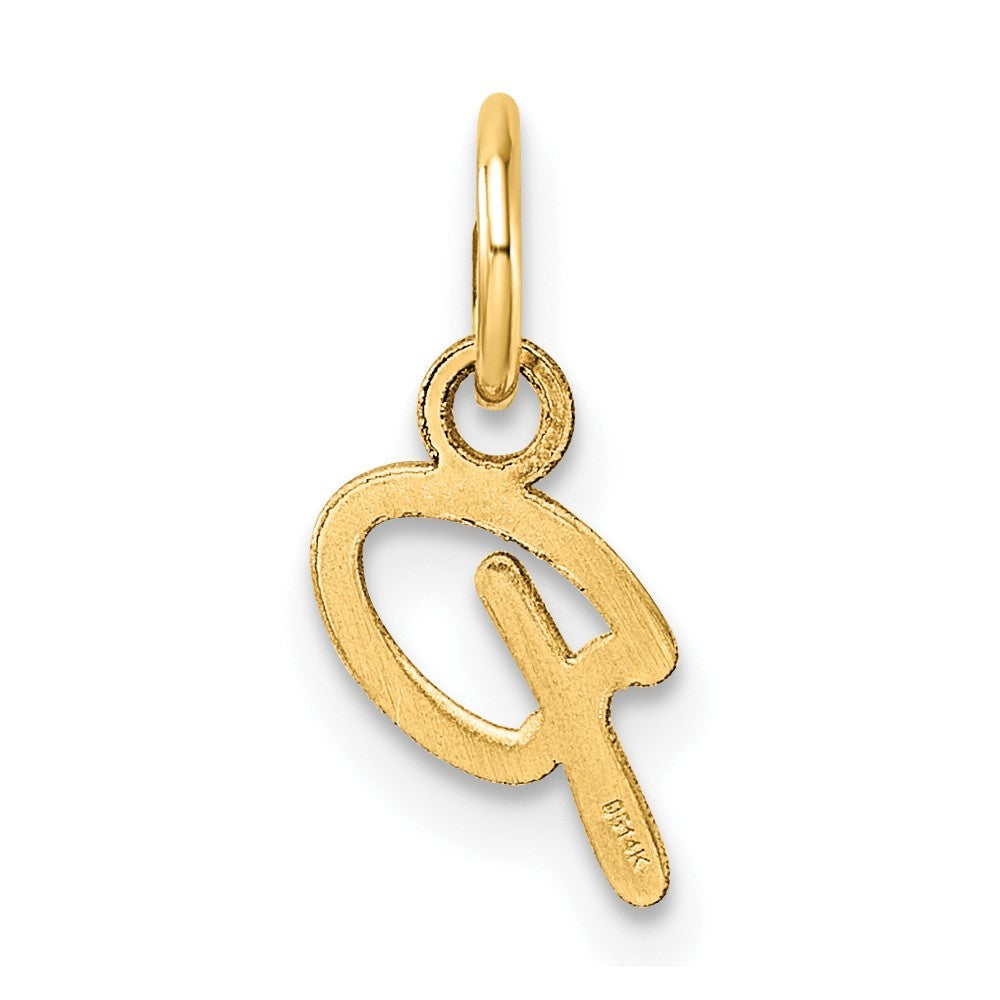 14k Yellow Gold Uppercase Letter P Initial Charm Pendant