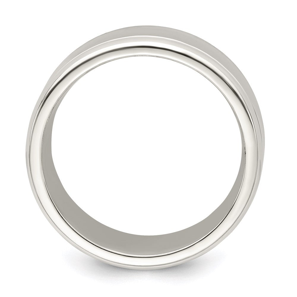 Sterling Silver 6mm Polished Flat Beveled Edge Fancy Band Ring Size 10