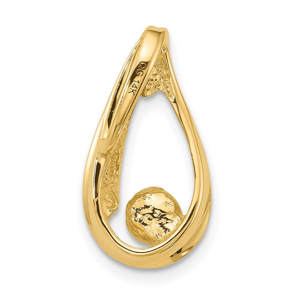 14k Yellow Gold Pearl Slide Pendant Mounting for Women