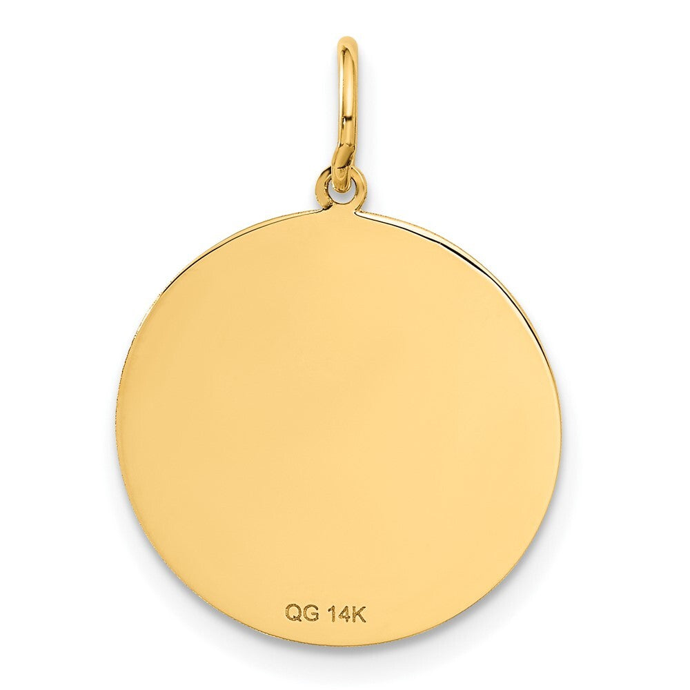 14k Yellow Gold GRADUATION DAY Disc Charm Pendant for Women