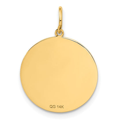 14k Yellow Gold GRADUATION DAY Disc Charm Pendant for Women