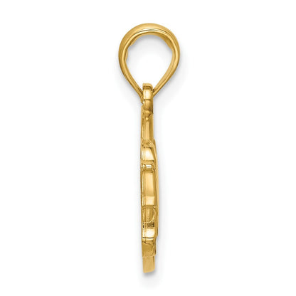 14k Yellow Gold Polished Mustang Pendant for Women