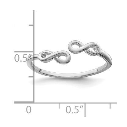 Sterling Silver Rhodium Plated Infinity Ring Size 6