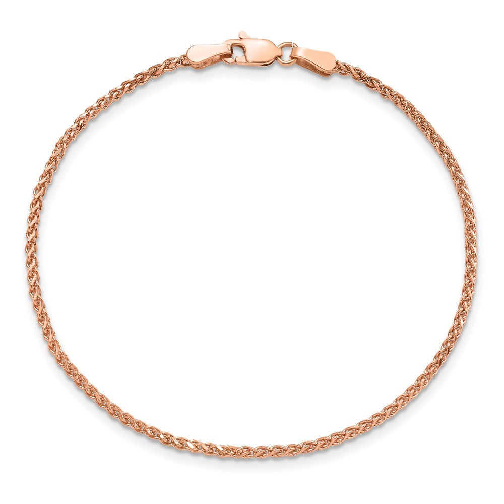 14K Rose Gold 7 inch 1.7mm Diamond-cut Spiga Bracelet