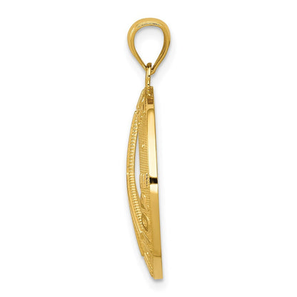 14k Yellow Gold PEACE LOVE FAITH HOPE Peace Sign Pendant for Women