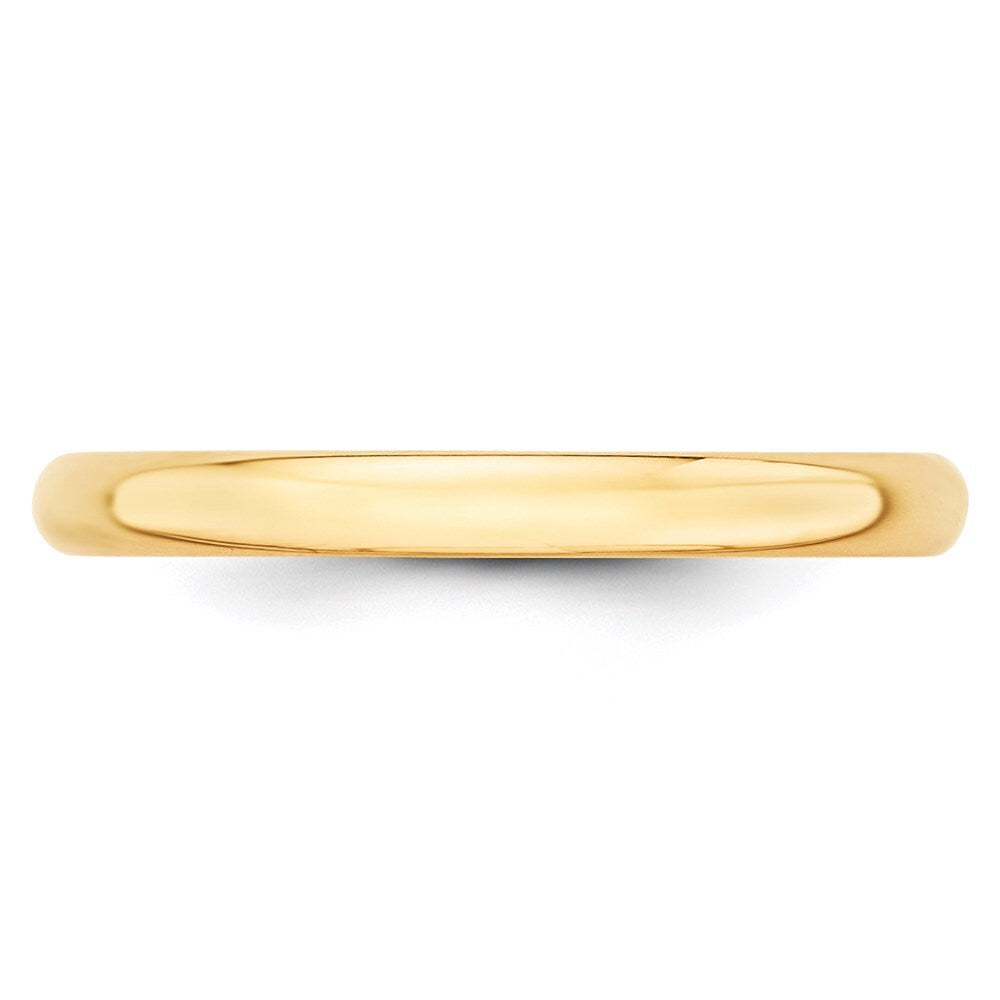 14K Yellow Gold Yellow Gold 2.5mm Lightweight Half Round Wedding Band Size 11