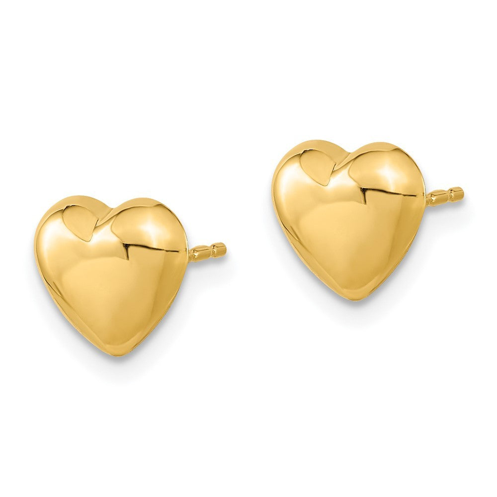 14k Yellow Gold Polished Heart Earrings