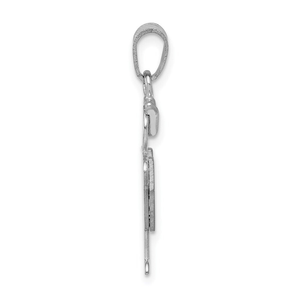 14k White Gold Small Boy Hat on Right Engravable Charm Pendant for Women